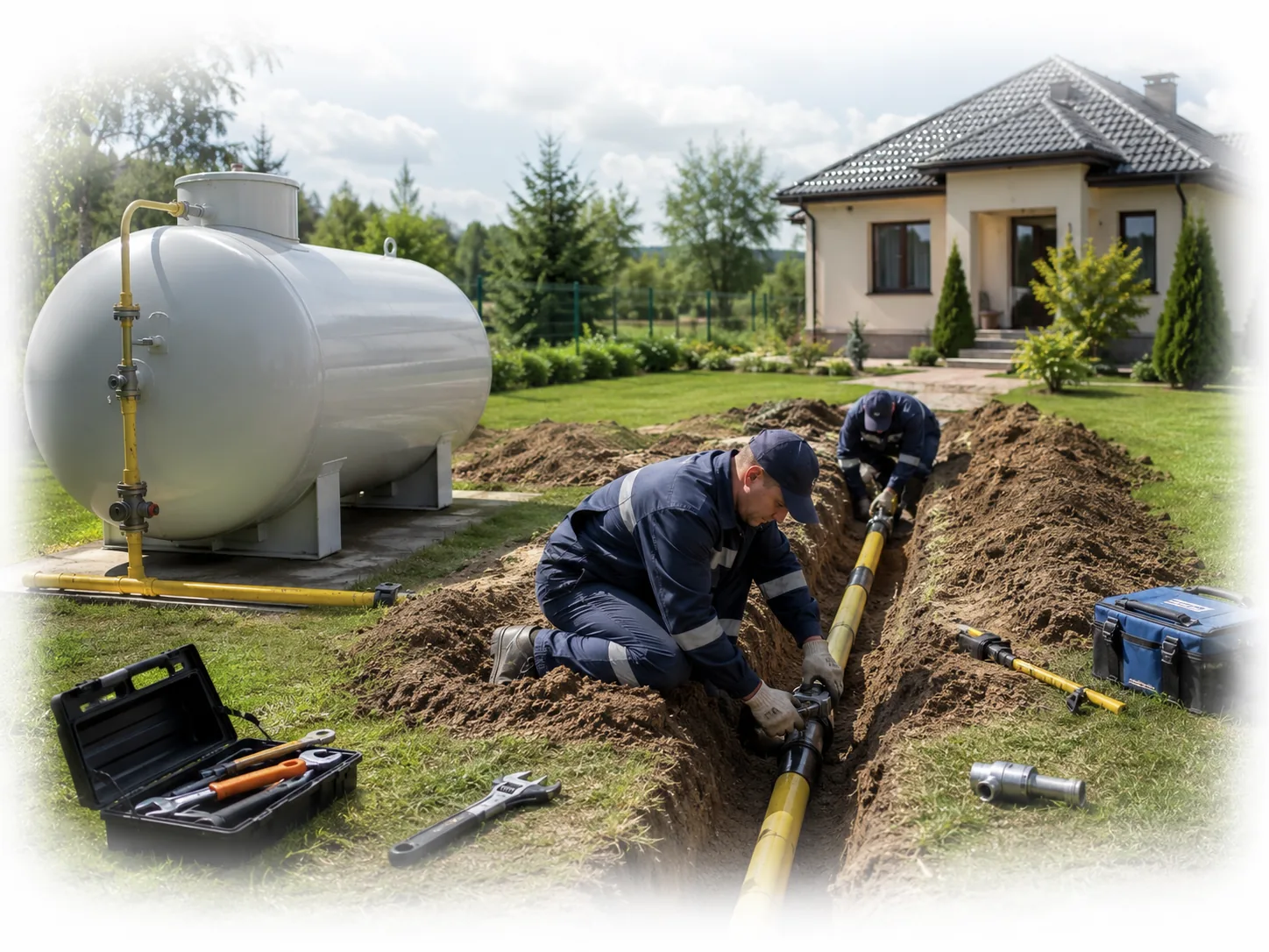 Газовая трасса от газгольдера к дому